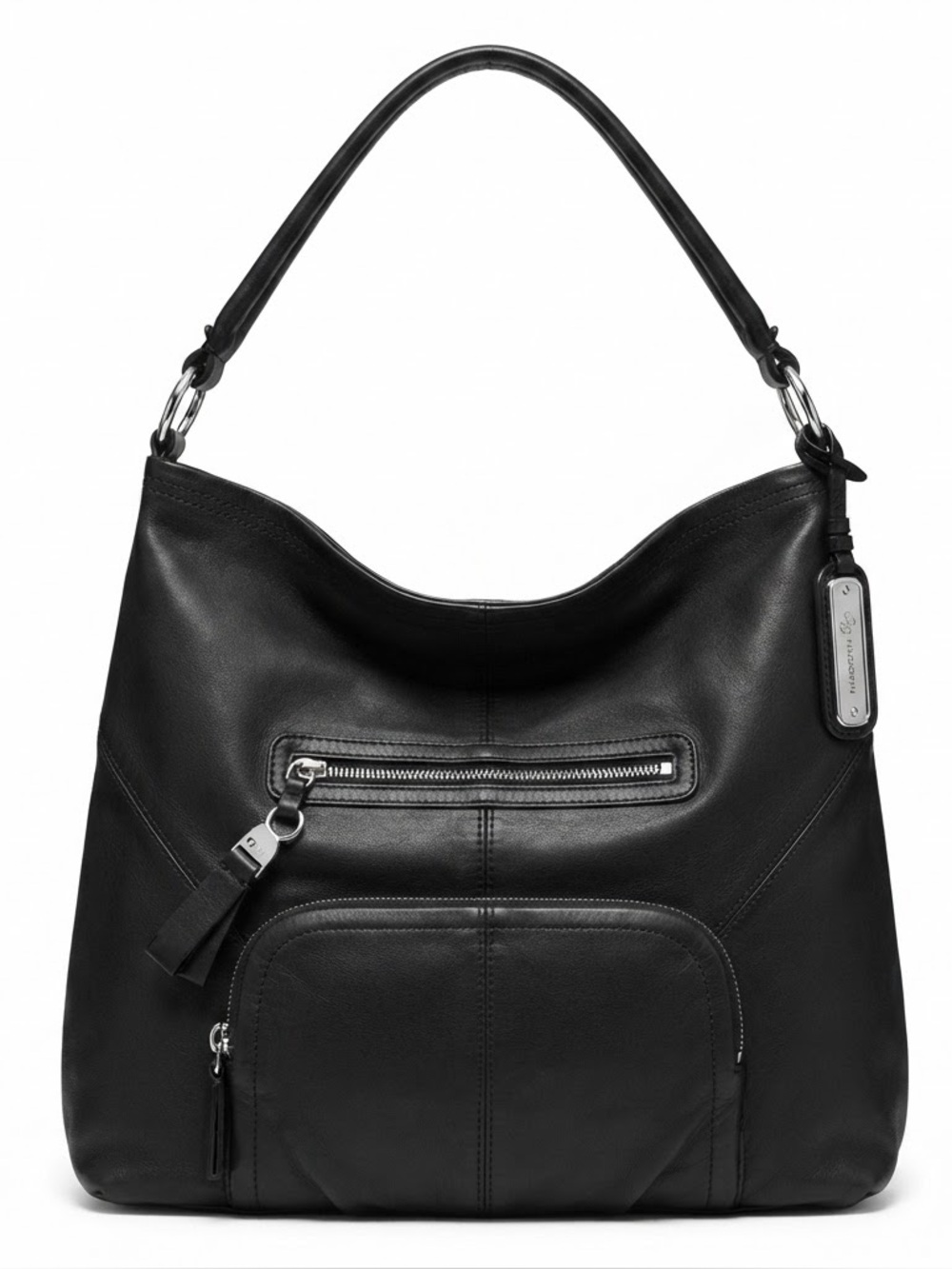B.MKOWSKY  Black Lambskin Leather Shoulder Bag